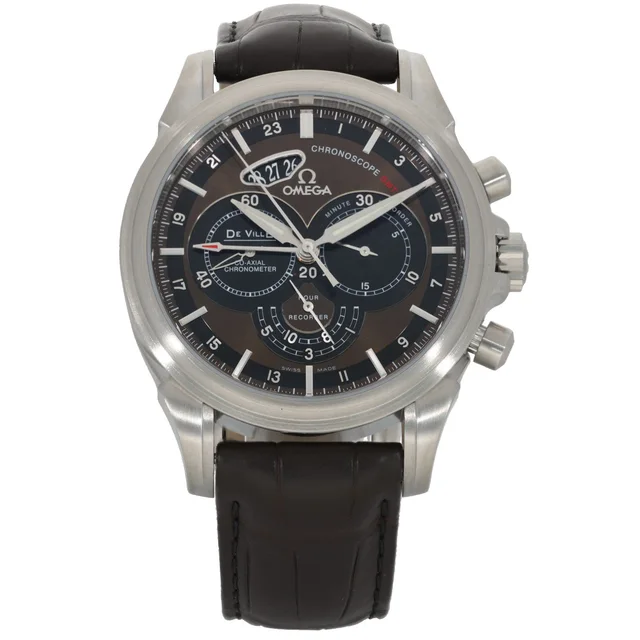 Omega De Ville Chronoscope 422.13.44.52.13.001 44mm Stainless Steel Watch in Leather from H&T