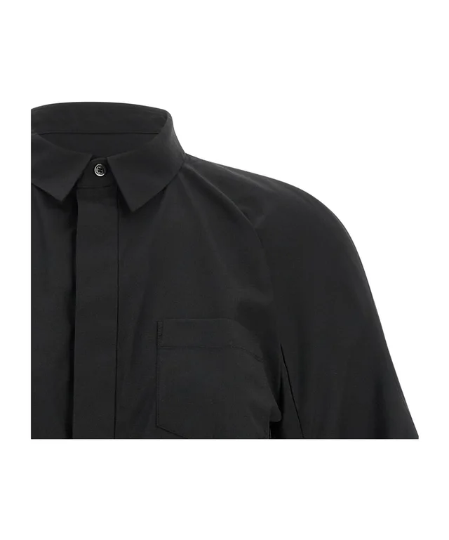 Sacai Flared Cropped Poplin Shirt, photo 3 of 4 from SENSER