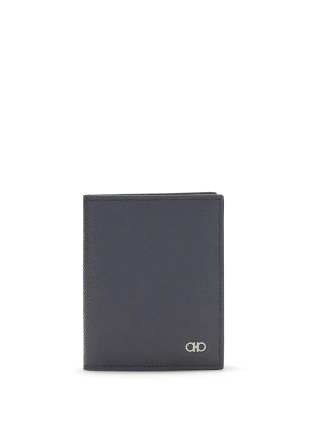 Ferragamo Gancini Card Case — Navy Calf Leather Bos Taurus Cases in Navy Calfskin from HEWI