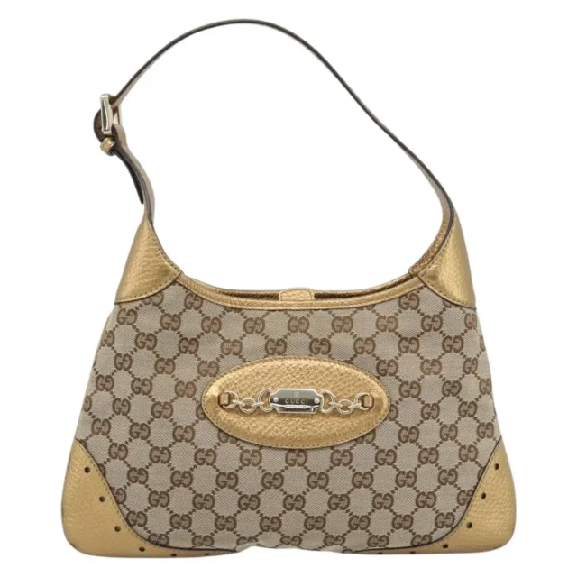 Gucci Vintage Jackie O Chain Hobo Gg Canvas Beige Bag in Beige Canvas from HEWI, photo 13 of 22