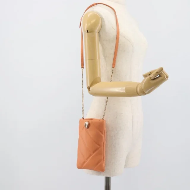 Bvlgari Serpenti Cabochon Phone Holder on Chain Diagonal Quilted Leather in Leather from Her-Age, photo 34 of 42
