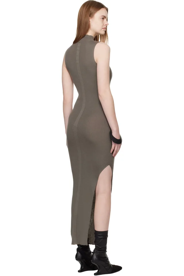Rick Owens Gray Temple SL Turtle Midi Dress, photo 3 of 4 from SSENSE