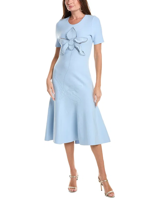 Oscar de la Renta Orchid Knit Fit & Flare Dress, image 1 of 1 from Rue La La