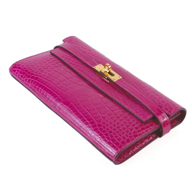 Hermès Kelly Long wallet Rose Scheherazade (J5) in Pink Crocodile from Ginza Xiaoma, photo 4 of 4