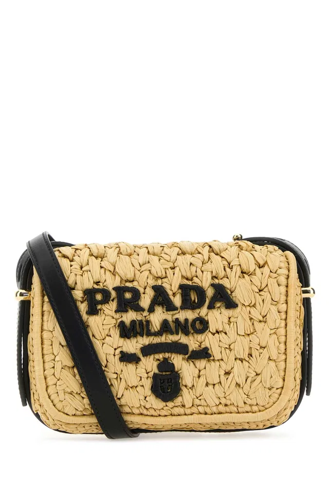 Prada Raffia Crossbody Bag — Beige in Beige Raffia from HEWI