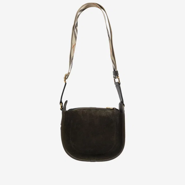 Burberry Suede Leather Shoulder Bag — Black in Black Suede from HEWI