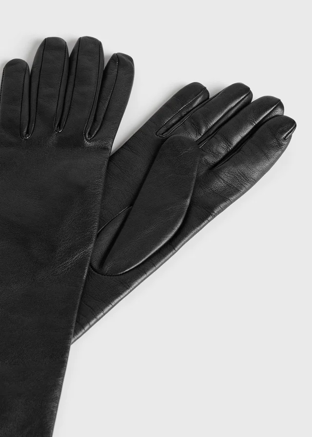 Toteme Extra-long leather gloves black, photo 3 of 5 from SENSER