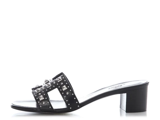 Hermès Black Médor Oasis Sandals from Ann's Fabulous Finds