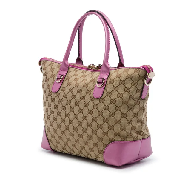 Beige Gucci GG Canvas Heart Bit Satchel in Beige Canvas from Designer Revival, photo 2 of 2