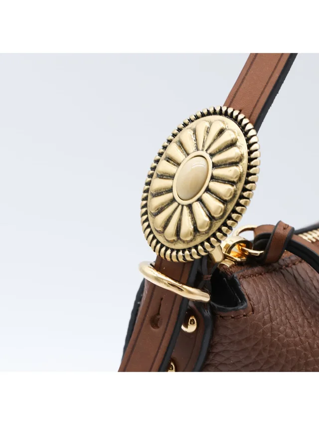 Etro embossed-logo pebbled leather shoulder bag, photo 5 of 5 from SENSER