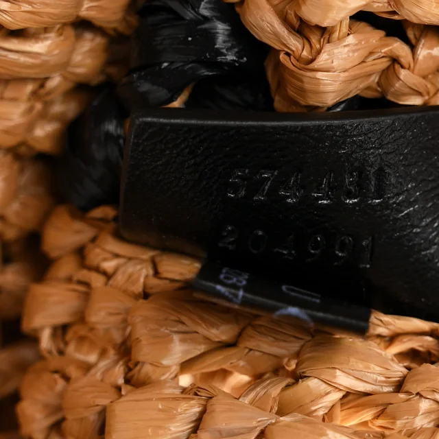 Gucci Effect Large GG Marmont Shoulder Tote Bag Natural Black in Black Raffia from FASHIONPHILE, photo 7 of 10