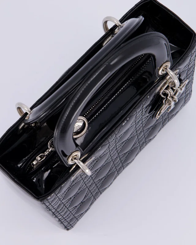 Black Patent Medium Lady Dior Bag in Black Patent leather from Sellier, photo 14 of 18