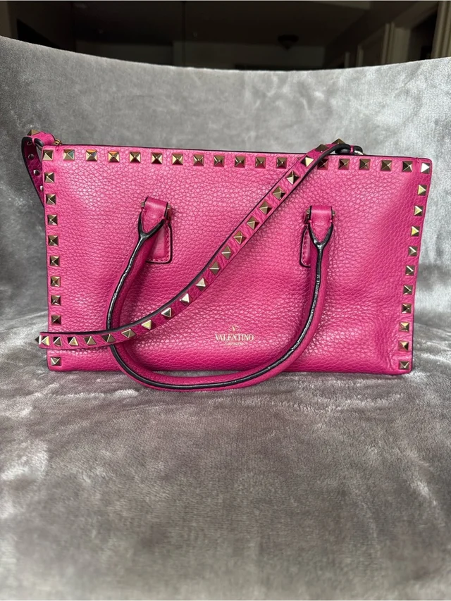 Valentino Garavani Rockstud Fuchsia Leather 2 Way Bag in pink Leather from Poshmark, photo 1 of 1