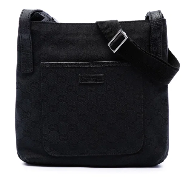 Black Gucci GG Canvas Crossbody in Black Canvas from Designer Revival