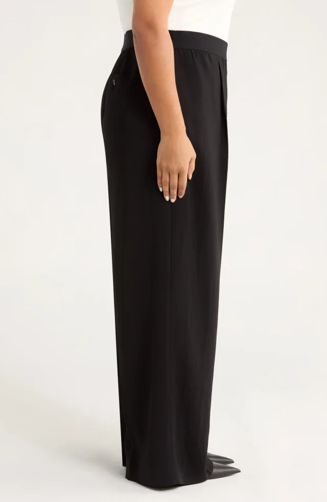 Nordstrom Pintuck Pull-On Straight Leg Pants in Black, photo 3 of 6 from Nordstrom Rack