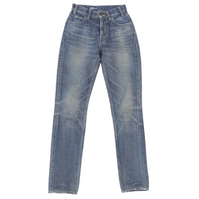 Celine 100% Cotton Slim Fit Zip Fly Denim Pants Indigo 24 in Denim from The Reluxe