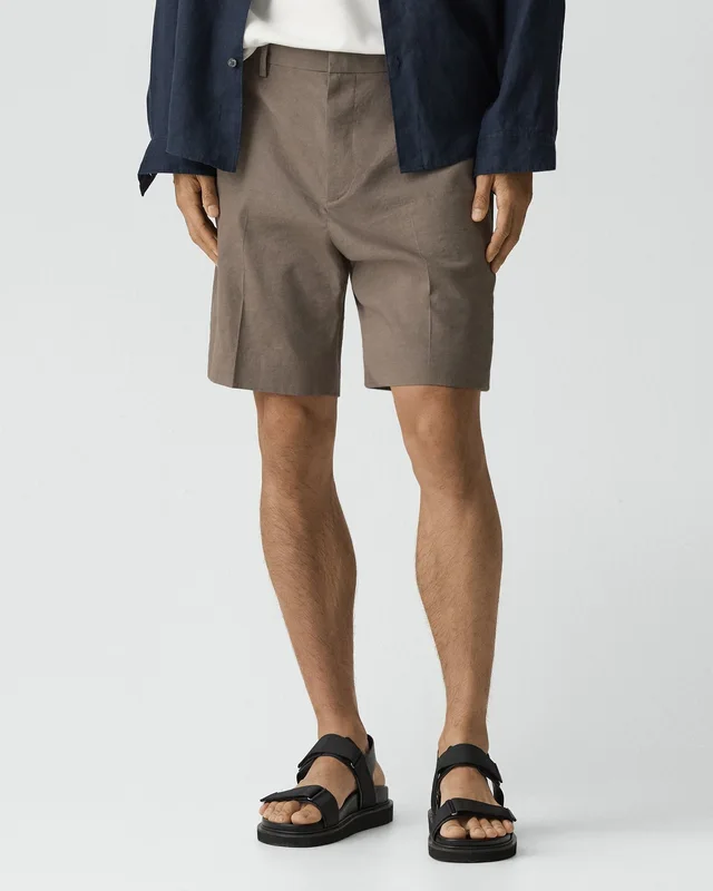Theory Standard Short in Good Linen in MOREL 62% Linen, 36% Viscose, 2% Elastane, photo 4 of 10 from Theory