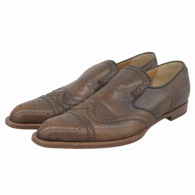 Miu Miu Wingtip Dress Shoes #36 1/2 Brown in Brown Leather from VINTAGE QOO TOKYO