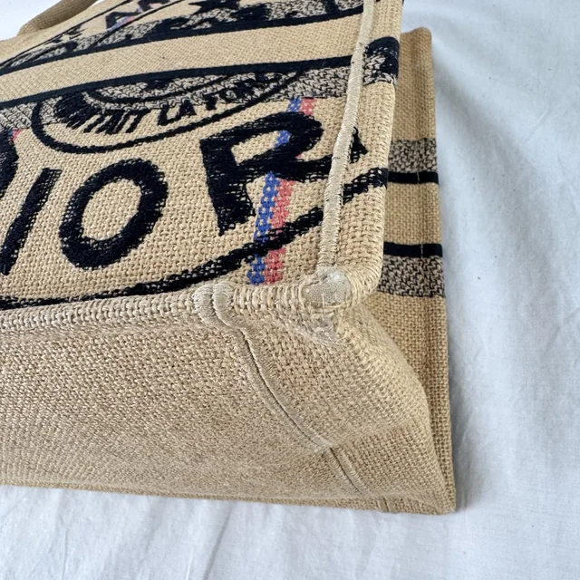 Dior Jute Canvas Medium Book Tote Bag in embroidered canvas from Reowned, photo 7 of 12