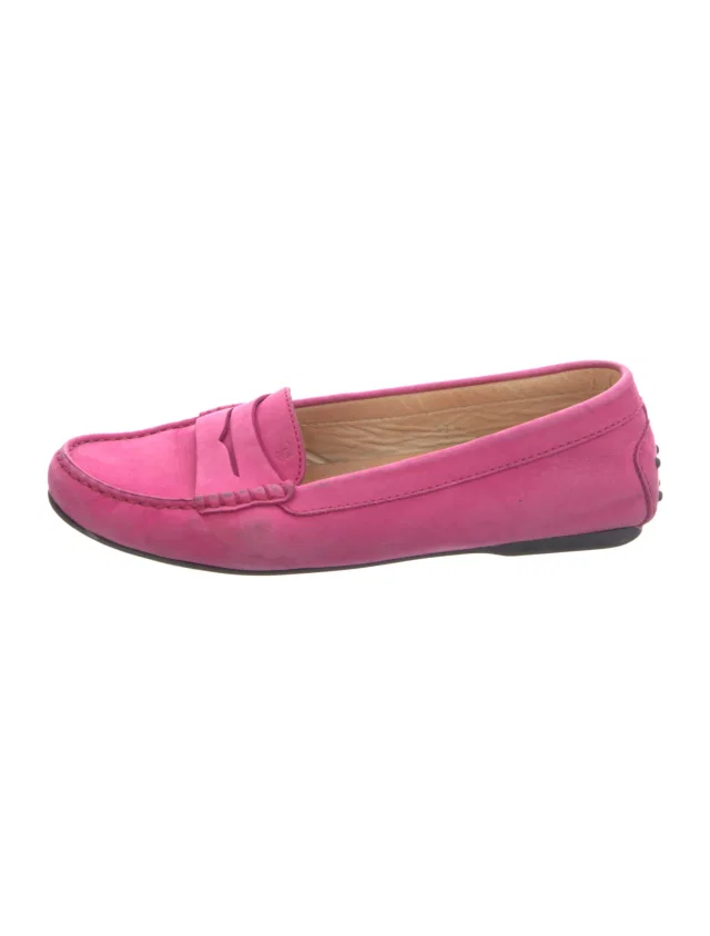 Tod's Suede Loafers in pink Suede from The RealReal