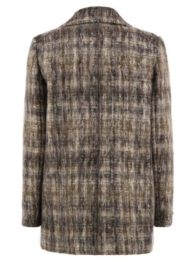 Peserico Double-breasted plaid mohair-blend blazer, photo 3 of 4 from SENSER