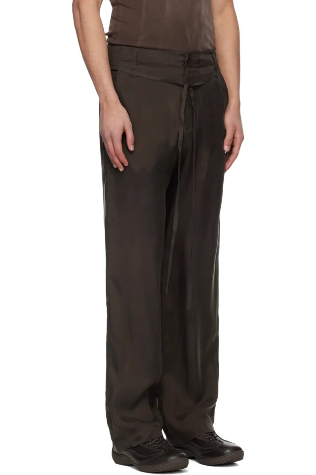 POST ARCHIVE FACTION (PAF) Brown Single Drifter Trousers, photo 2 of 4 from SSENSE