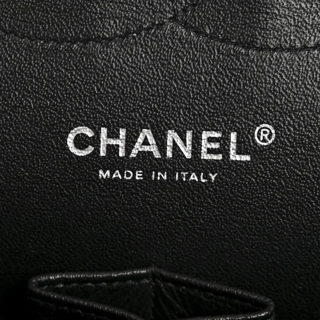 Chanel Shiny Crumpled Calfskin Quilted Jumbo Double Flap So Black in Black Calfskin from FASHIONPHILE, photo 6 of 14