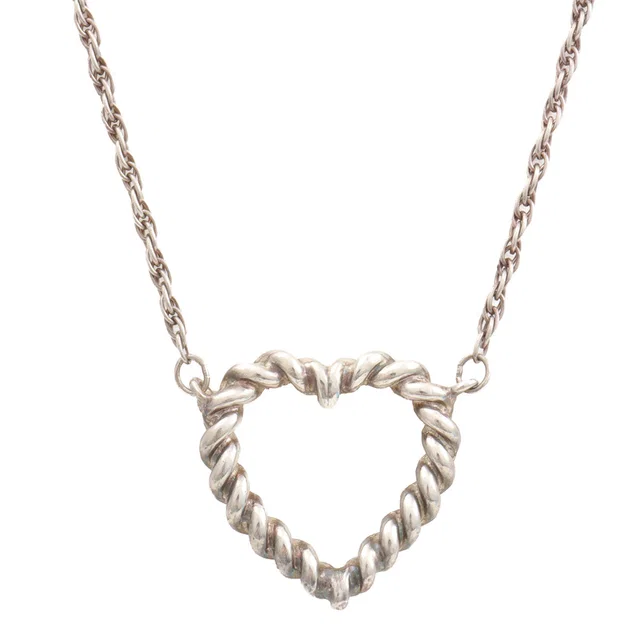Tiffany & Co. SV925 Twisted Heart Necklace Silver in Silver from VINTAGE QOO TOKYO