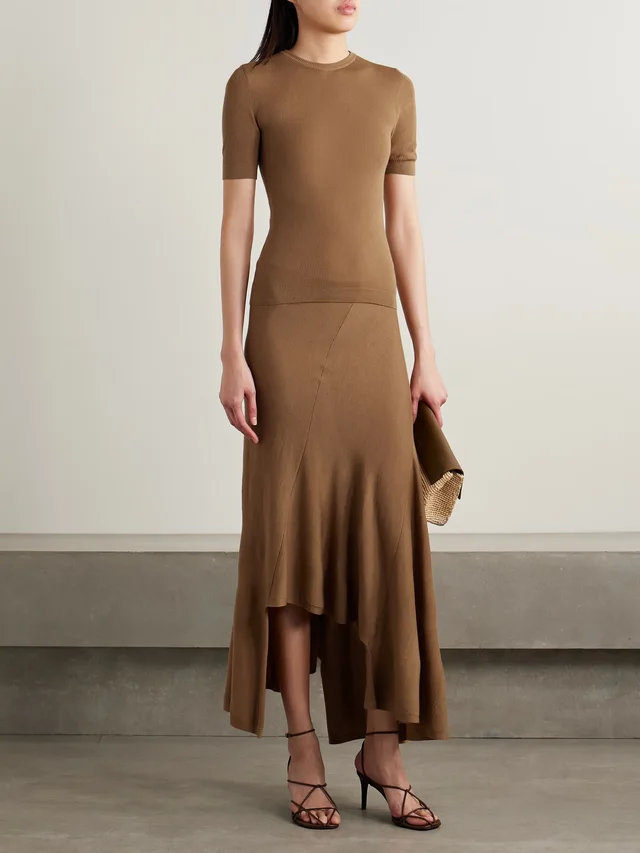 KHAITE Celina ribbed wool-blend top in Brown, photo 2 of 2 from NET-A-PORTER (Canada)
