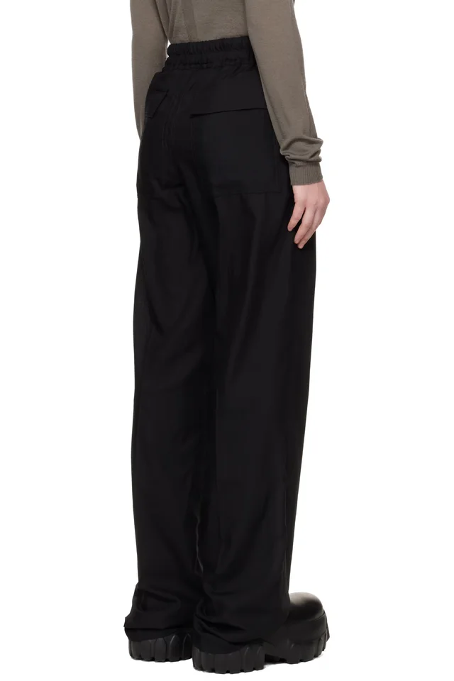 Rick Owens Black Temple Dietrich Drawstring Lounge Pants, photo 3 of 4 from SSENSE