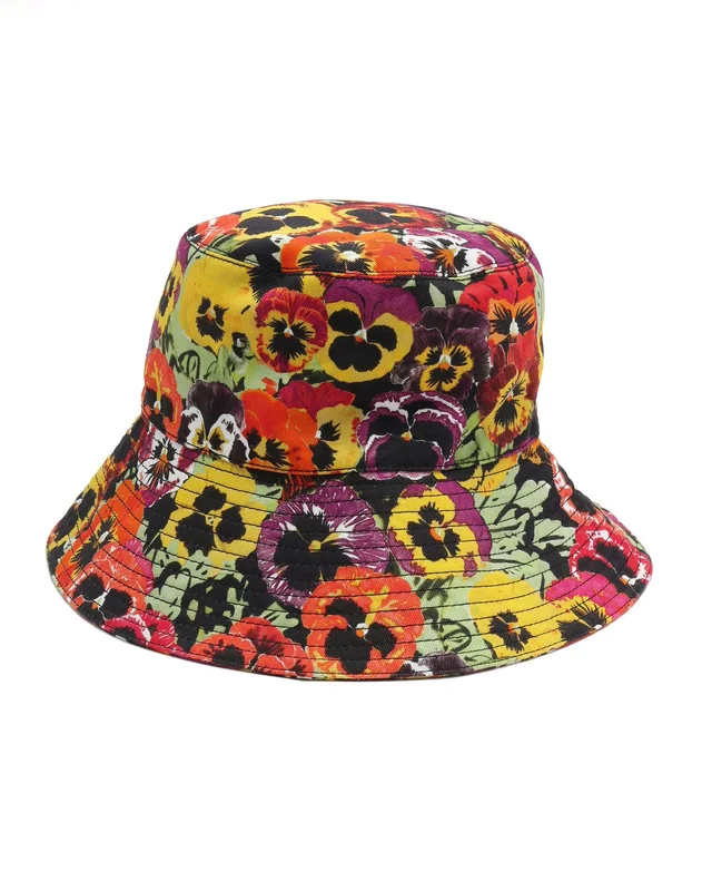 Loewe x Joe Brainard Pansies-Print Bucket Hat in Canvas from A Retro Tale, photo 4 of 5