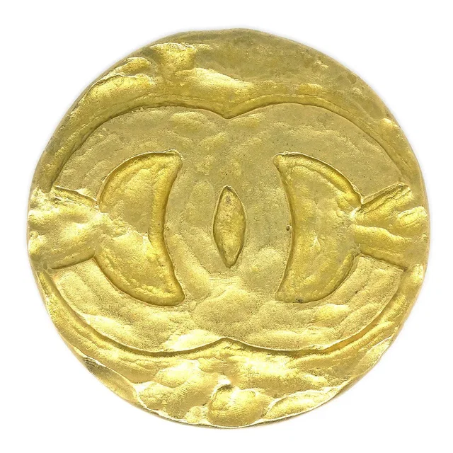 Chanel Medallion Brooch Gold 95P in Gold from AMORE Vintage Tokyo