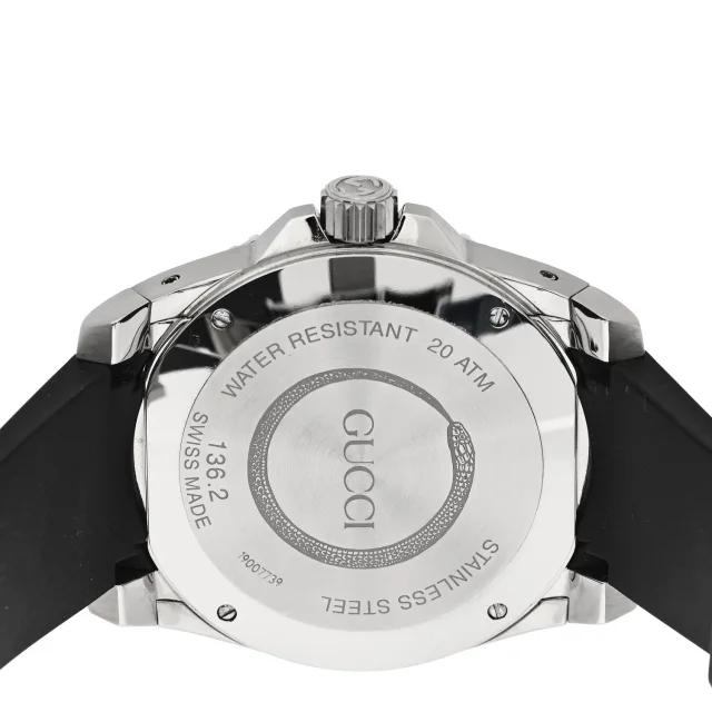 Gucci Stainless Steel Rubber 45mm Dive Quartz Watch Black in Black from FASHIONPHILE, photo 4 of 4