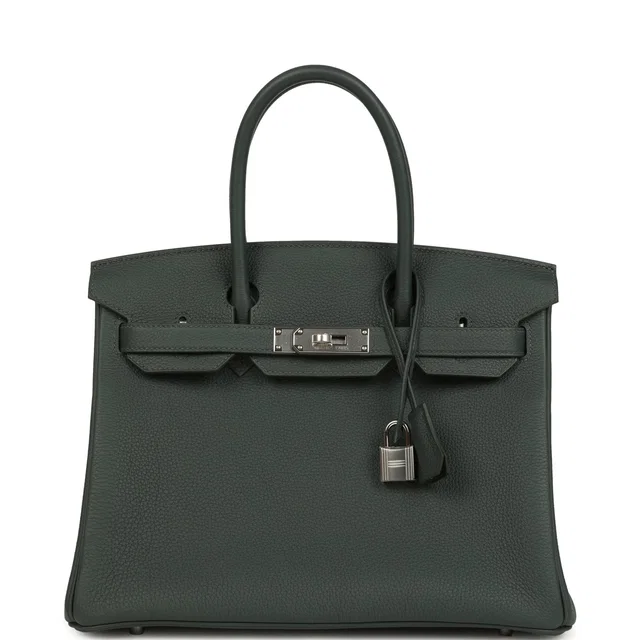 Hermès Birkin 30 Vert Mangrove Togo Palladium Hardware in Green Togo leather from Madison Avenue Couture