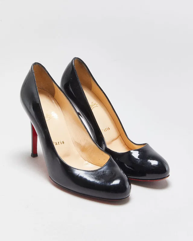 Christian Louboutin Simple Pump Patent Leather Heels - UK4 in Patent leather from Rokit Vintage