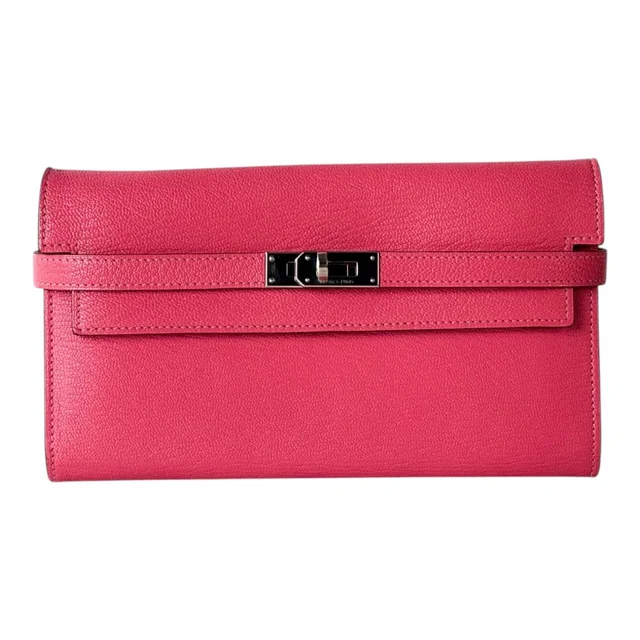 Hermès Pink Long Wallet Kelly with PHW in Pink from Luxury Promise