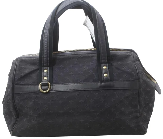 Louis Vuitton Rare Navy Blue Monogram Mini Lin GM Boston Speedy in Navy Canvas from Bagriculture