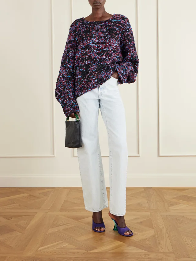 DRIES VAN NOTEN Oversized frayed printed cotton sweater, photo 2 of 2 from NET-A-PORTER (Canada)