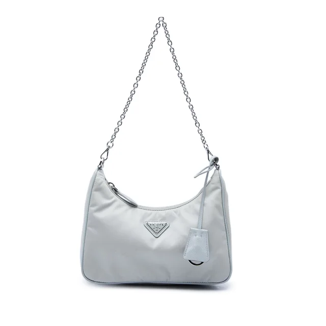 Gray Prada Re Nylon Re Edition 2005 Satchel in Grey Nylon from Designer Revival
