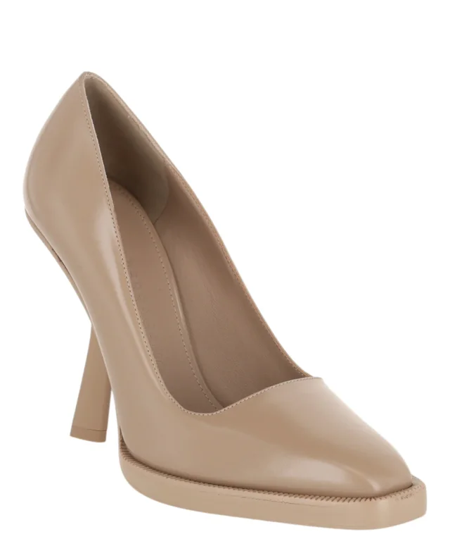 Salvatore Ferragamo Anser X5 Leather Pumps in beige, photo 2 of 6 from ShopSimon