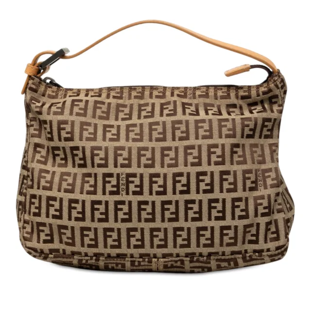 Beige Fendi Zucchino Canvas Handbag in Beige Canvas from Designer Revival