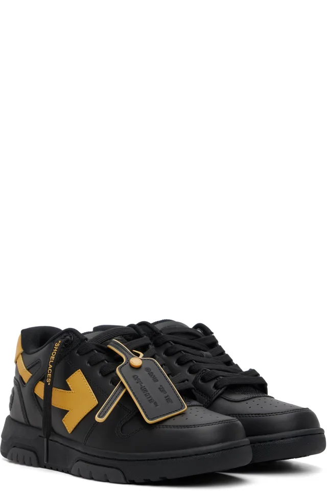 Off-White Black 'Out Of Office' Calf Leather Sneakers, photo 4 of 5 from SSENSE