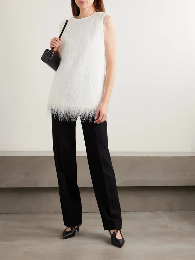 LOULOU DE SAISON Yasmin fringed voile top in White, photo 2 of 2 from NET-A-PORTER (Canada)