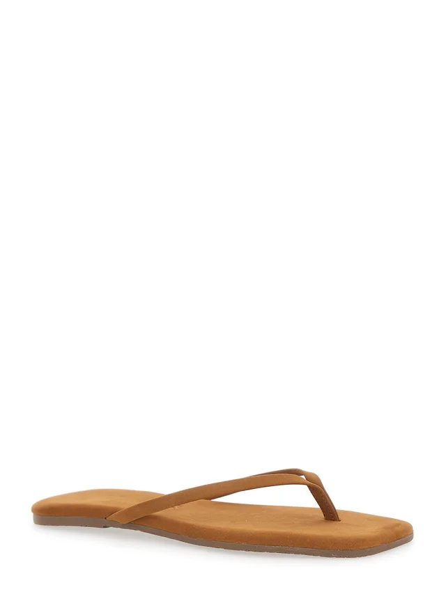 TKEES 'Lily' beige Sandals with thong design and square toe in Suede Woman in Beige, photo 4 of 8 from Gaudenzi Boutique