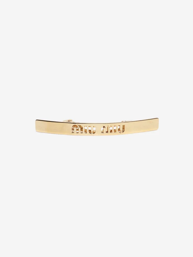 Miu Miu Gold plated hair-clip in Gold from Sign of the Times