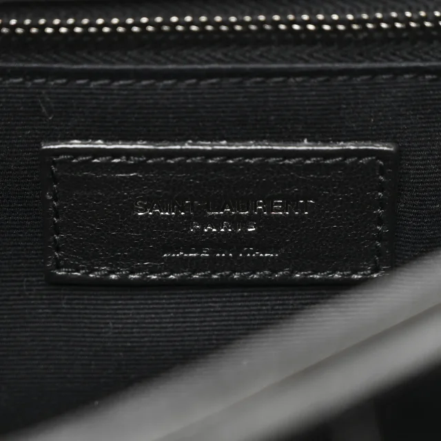 Saint Laurent Patent Crocodile Embossed Lambskin Monogram Medium Niki Chain Satchel Black in Black Lambskin from FASHIONPHILE, photo 6 of 10