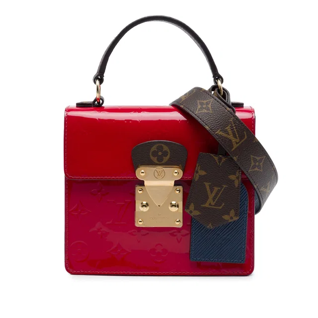 Red Louis Vuitton Monogram Vernis Spring Street Satchel in Red Leather from Designer Revival
