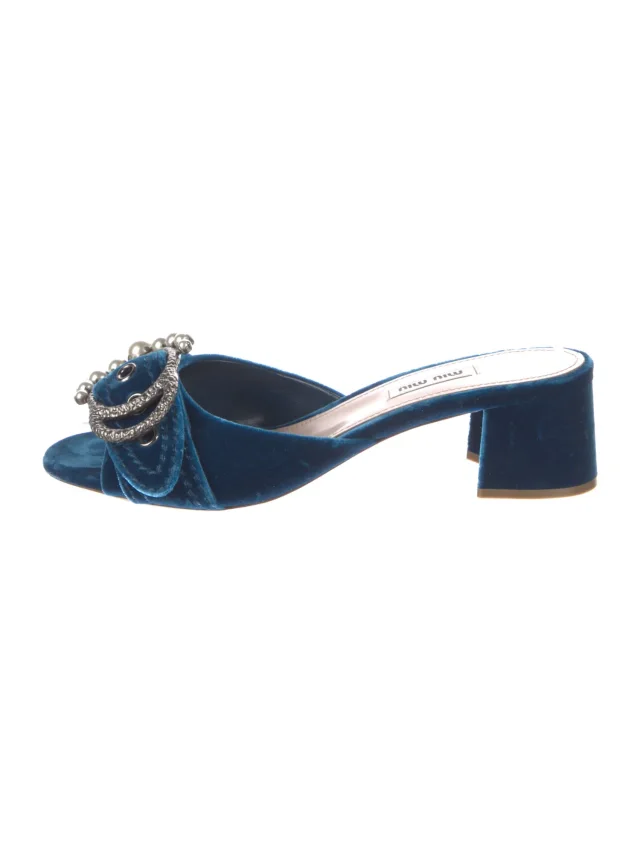 Miu Miu sandals in blue Velvet from The RealReal