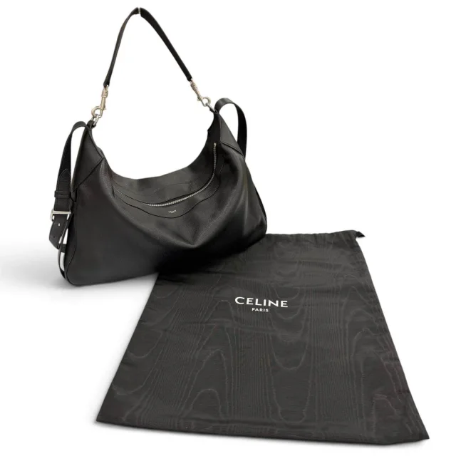 Celine Supple Grained Calf 2way Shoulder Bag in Black Calfskin from LuxUness, photo 2 of 12