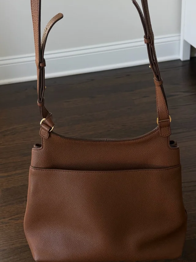 The Row Brown Pebbled Leather Shoulder Bag in brown|red Leather from Poshmark